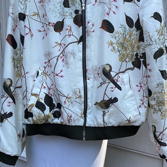 ZARA TRF Outerwear Floral Bomber Jacket Size M - Picture 5 of 12